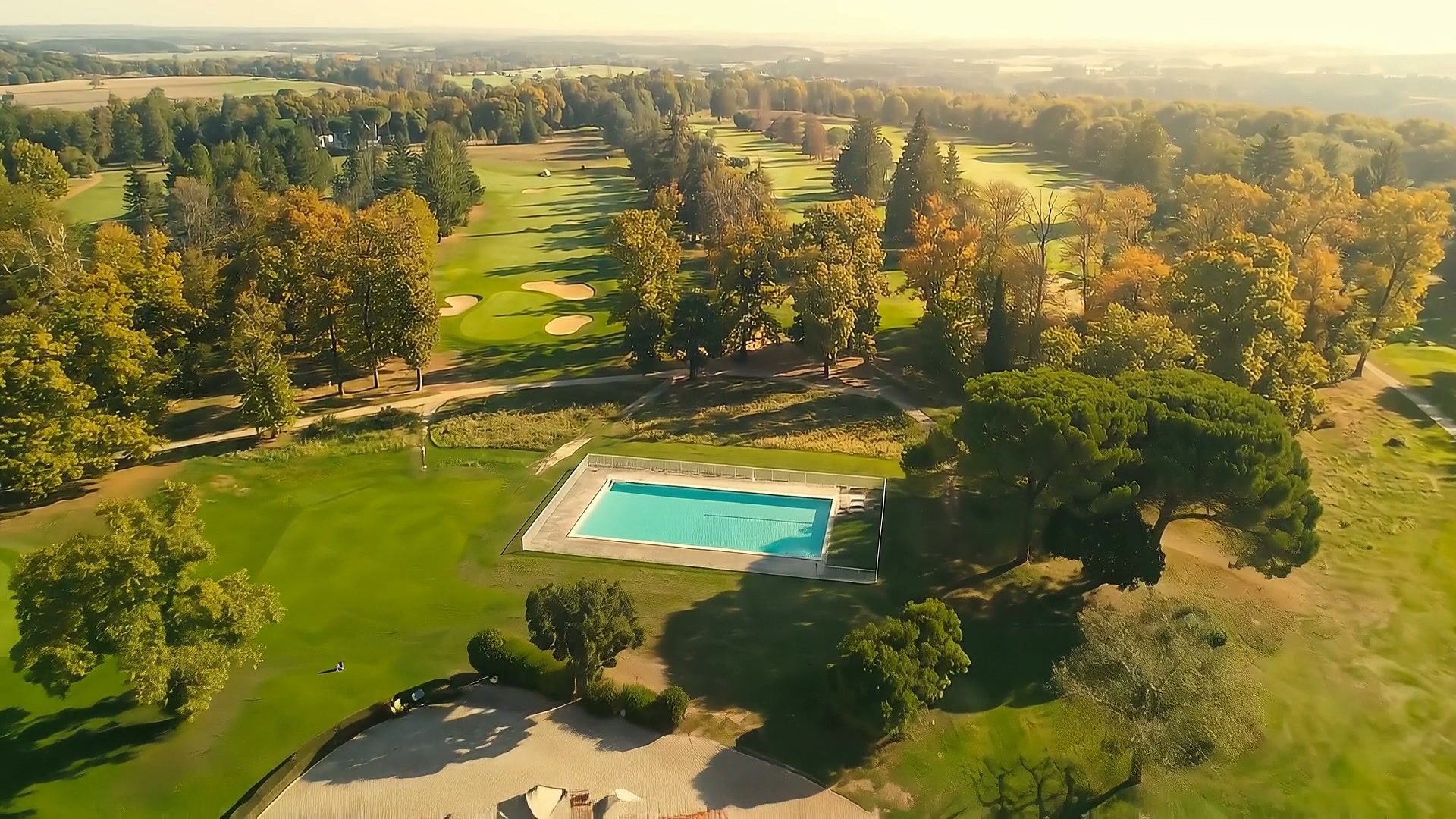 L'heure dorée sur le clubhouse